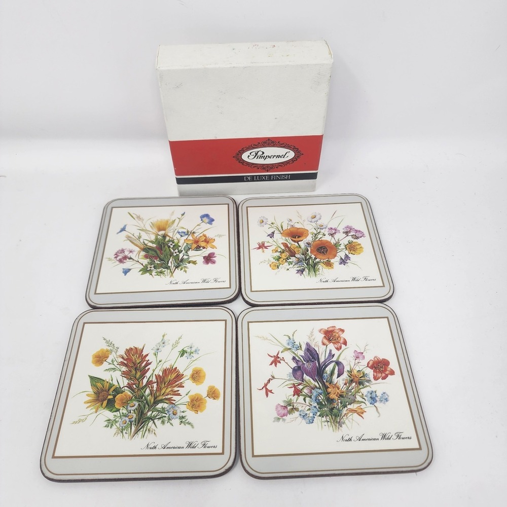 Pimpernel  North American Wildflowers Coasters Set of 4 England
